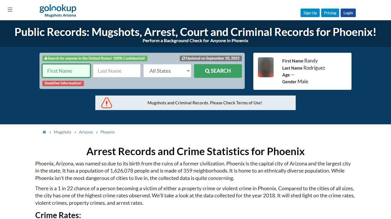 Mugshots Phoenix, Arrest Records Phoenix - GoLookUp